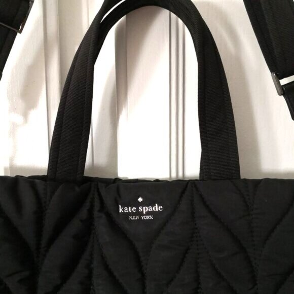 Kate Spade New York Ellie Small Quilted Black Nylon Tote Bag - Picture 2 of 10